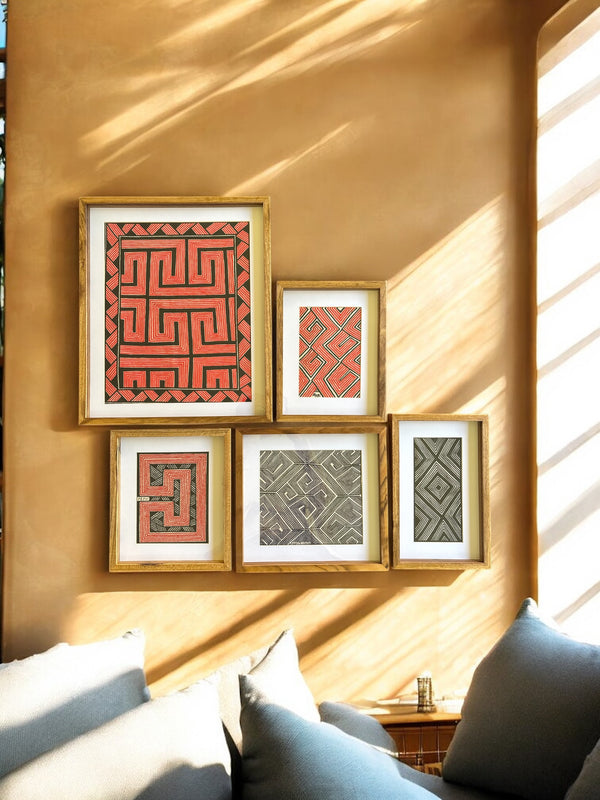 Tela Grafismo Asurini com Moldura