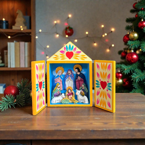 Presépio Natalino Peruano - Retábulo de Madeira