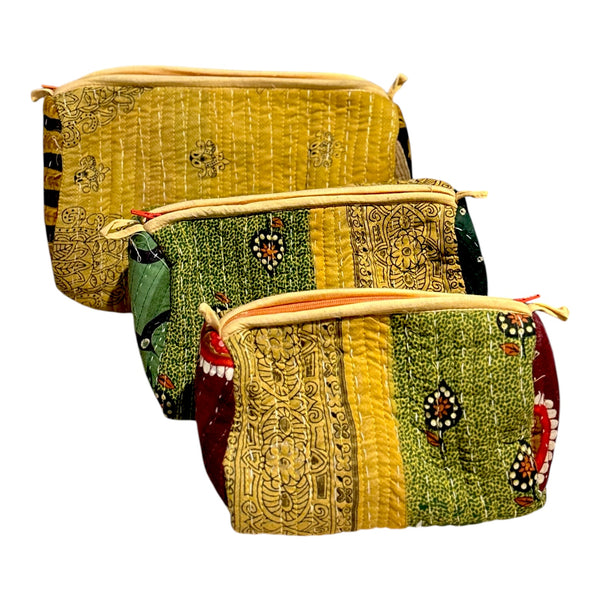 Nécessaire Indiana Kantha Quilt  - Kit com 3