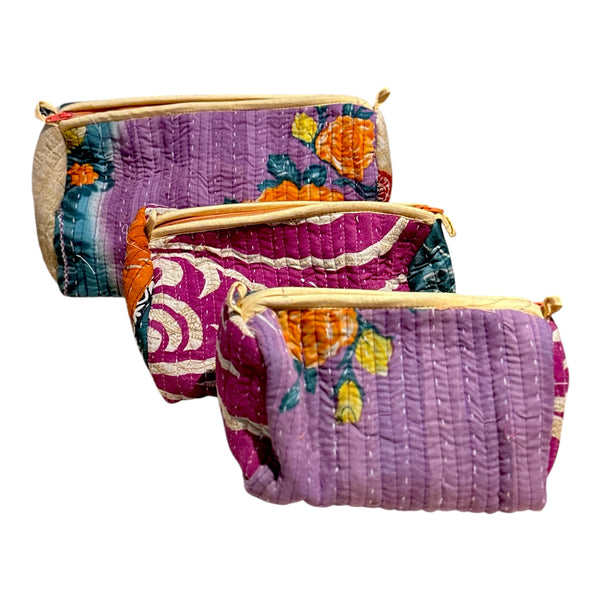 Nécessaire Indiana Kantha Quilt  - Kit com 3