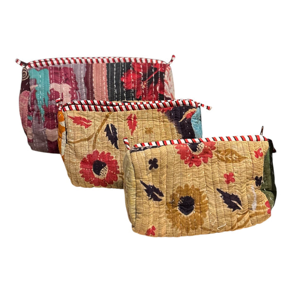 Nécessaire Indiana Kantha Quilt  - Kit com 3