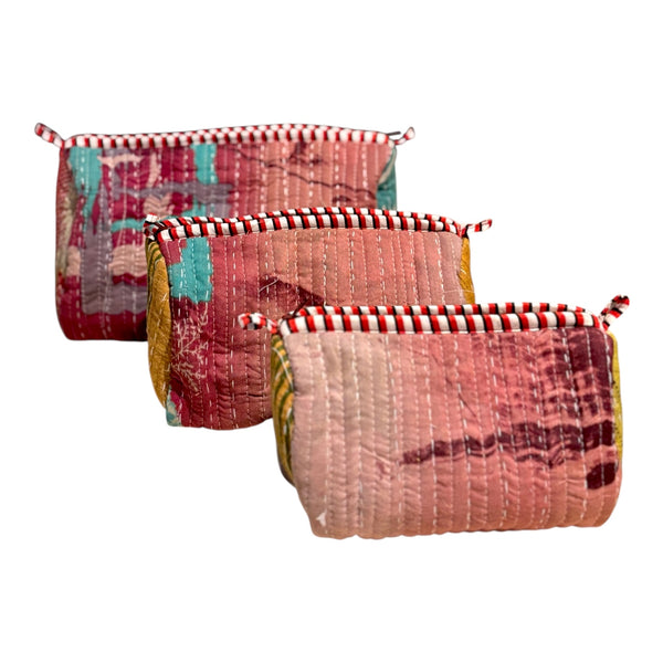 Nécessaire Indiana Kantha Quilt  - Kit com 3