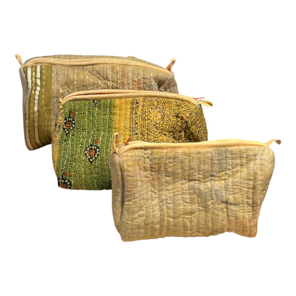 Nécessaire Indiana Kantha Quilt  - Kit com 3