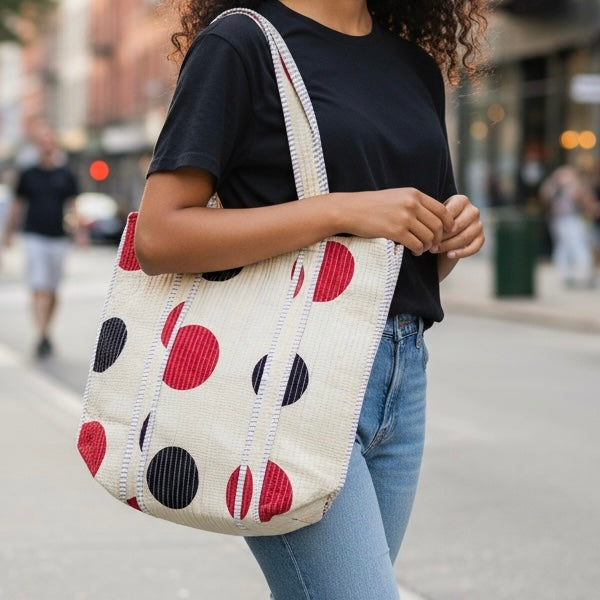 Bolsa Indiana Kantha Quilt - Dupla Face