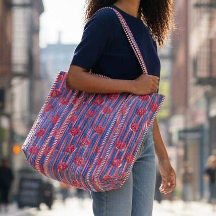 Bolsa Indiana Kantha Quilt - Dupla Face