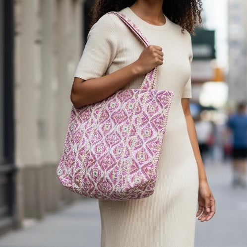 Bolsa Indiana Kantha Quilt - Dupla Face