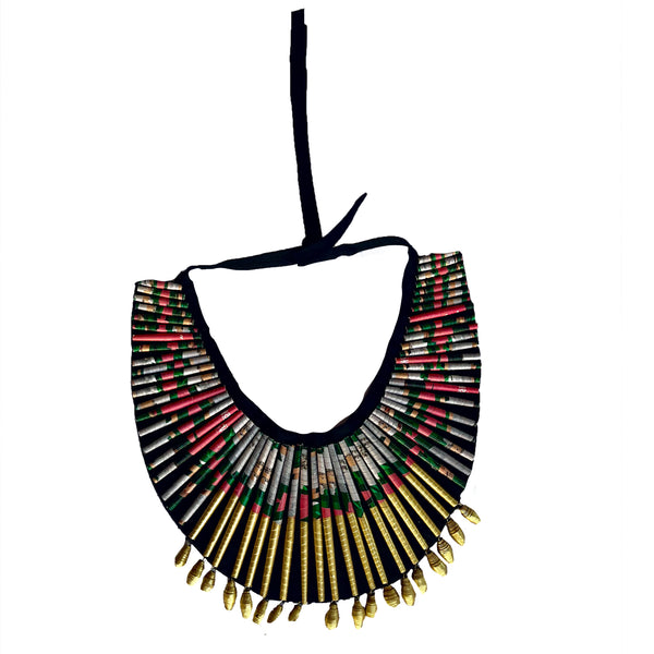 Colar Rosa com Verde - Beaded neckpiece