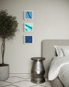 Conjunto 3 Quadros Coleção Rio de Cores –  Azul infinito
