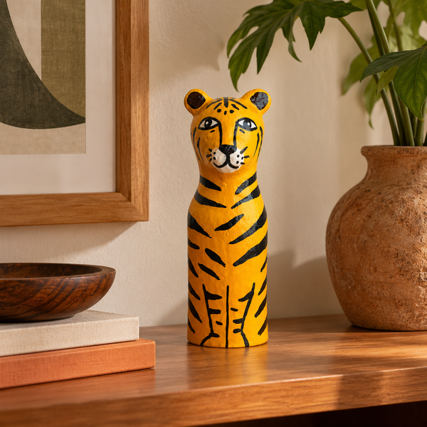 Escultura Tigre de Papel Machê