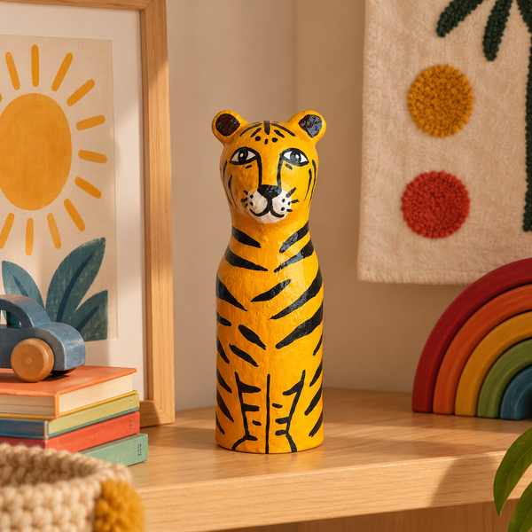 Escultura Tigre de Papel Machê