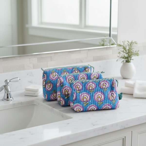 Nécessaire Indiana Kantha Quilt  - Kit com 3
