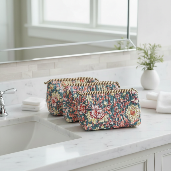 Nécessaire Indiana Kantha Quilt  - Kit com 3