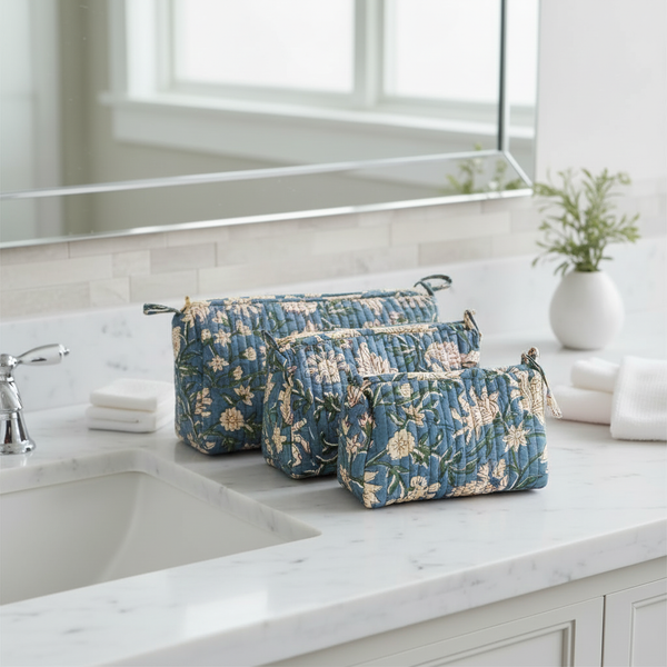 Nécessaire Indiana Kantha Quilt  - Kit com 3