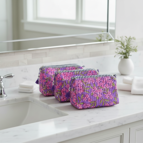 Nécessaire Indiana Kantha Quilt  - Kit com 3