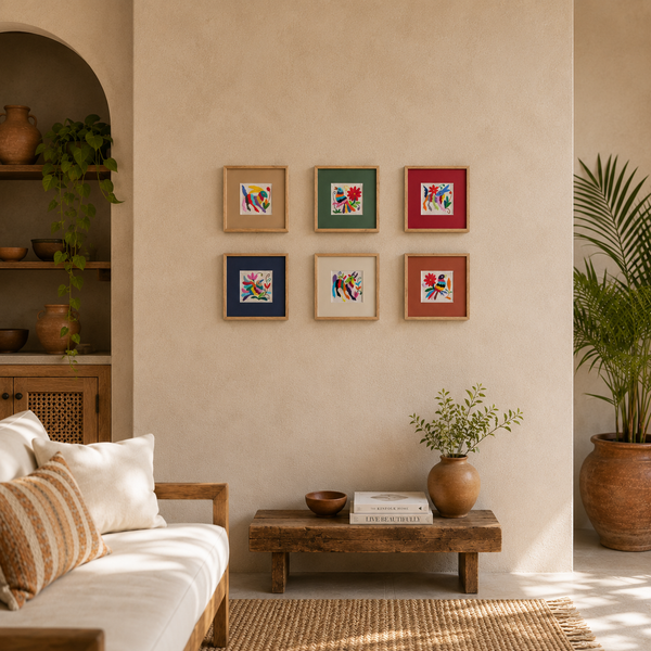 Quadro Tecido Bordado Otomí - México
