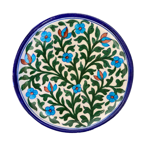 Prato Decorativo Cerâmica Azul de Jaipur M