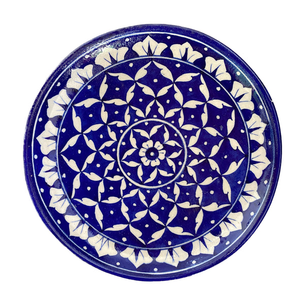 Prato Decorativo Cerâmica Azul de Jaipur M