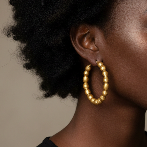 Brinco Dourado - Sol Hoops Gold