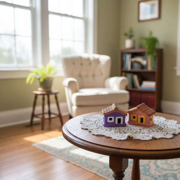 Mini Casinha em Cerâmica   - Artesão Leno