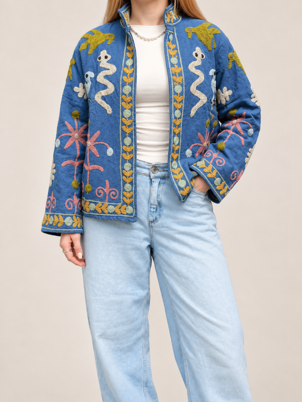 Jaqueta Indiana Bordada Cotton P