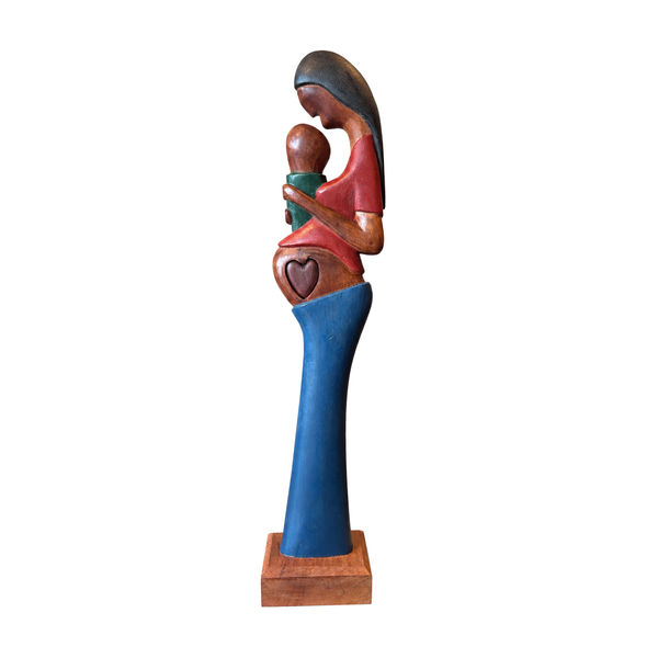 Escultura Beijo de Mãe com Coração - Mestre Elias José