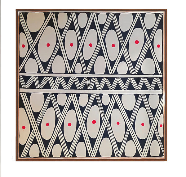 Arte Pintura Indígena  Waxamani Mehinako com Moldura