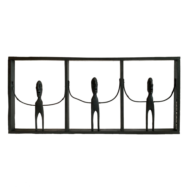 Quadro Racho com 3 Bonecos