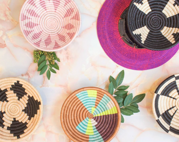 Cesta de Sisal Ruanda - Neon