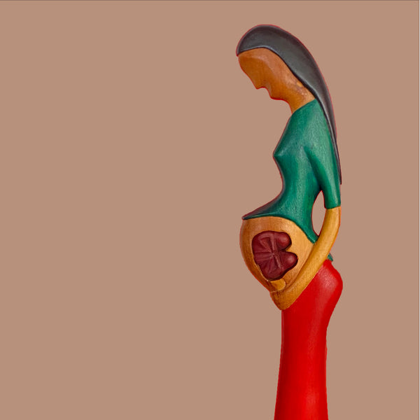 Escultura Mulher Grávida Gêmeos - Mestre Elias José