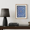 Pintura Indiana Madhubani - Mandala de Cardume Azul