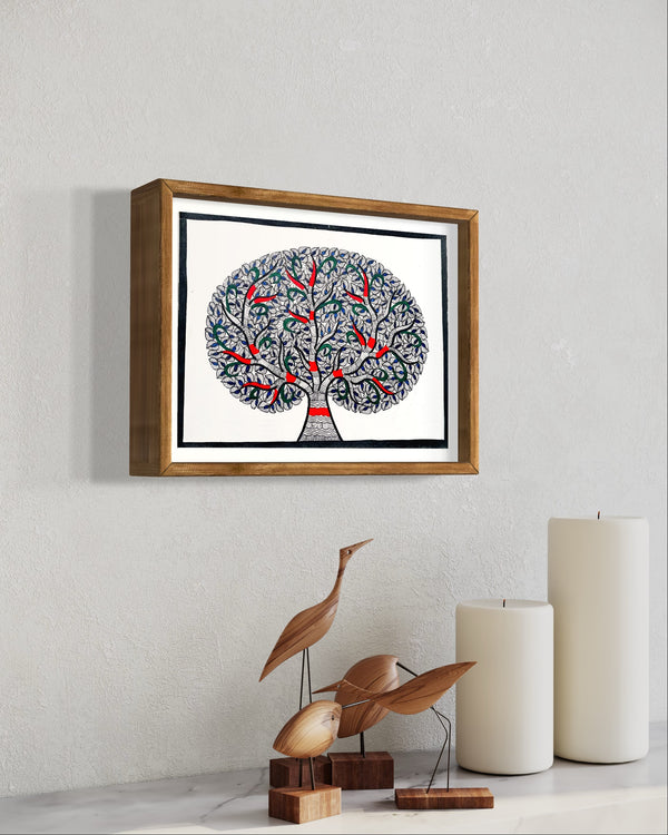 Pintura Indiana Madhubani - Árvore da Vida