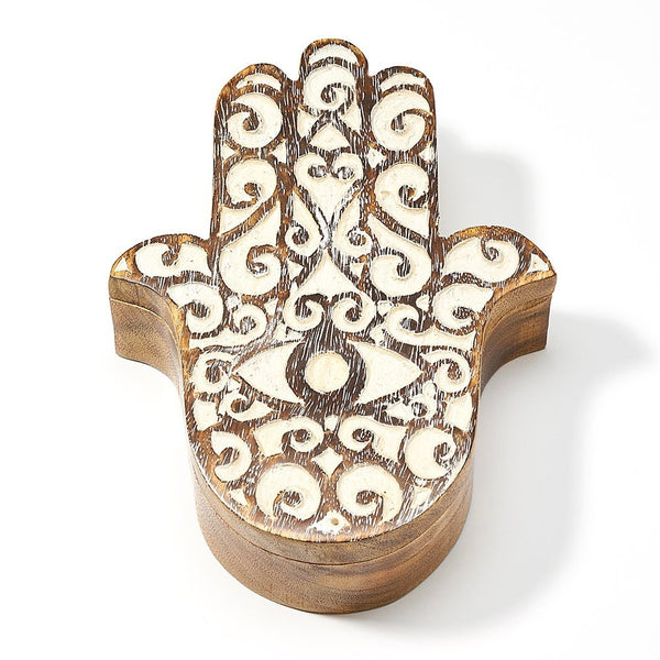 Caixa Decorativa de Madeira - Hamsa