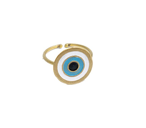 Anel Dourado e Azul