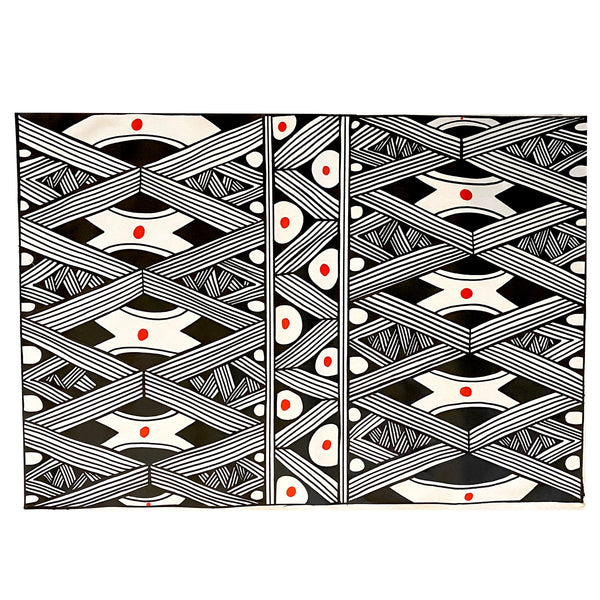 Pintura Indígena Waxamani Mehinako Xingu - 90x60cm