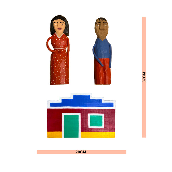 Composição Bonecos de Parede e Casinha