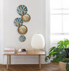 Prato Decorativo Coral- Azul e Marrom - G