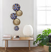Prato Decorativo Coral- Marrom e Azul - P